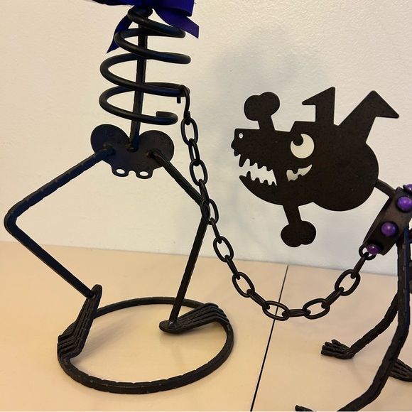 Vintage PartyLite Halloween Skeleton Mr. Bones Sticks Dog Votive Holders - Picture 4 of 11